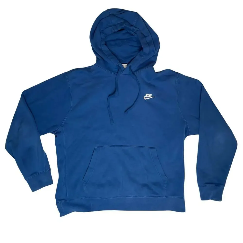 Nike Hoodie Mens Large Blue Pullover Swoosh Sweatshirt